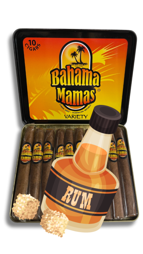 Bahama Mamas Cigarillos - Velikost balení: Balení 10ks, Příchuť: Rum